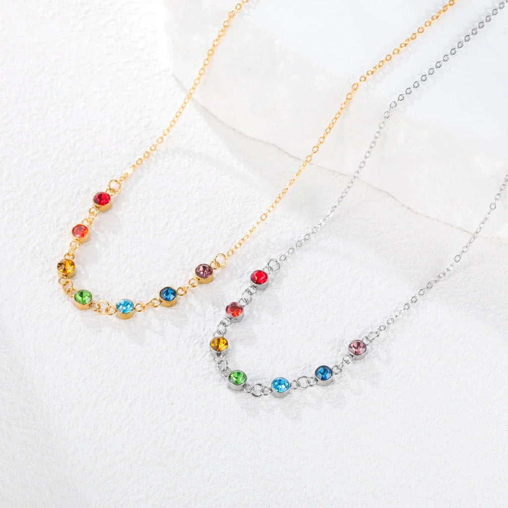 Collar de Protección con Colgante de Piedras 7 Chakras para Mujer oro