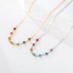 Collar de Protección con Colgante de Piedras 7 Chakras para Mujer oro