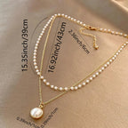 Collar Doble Elegante con Colgante de Perla 