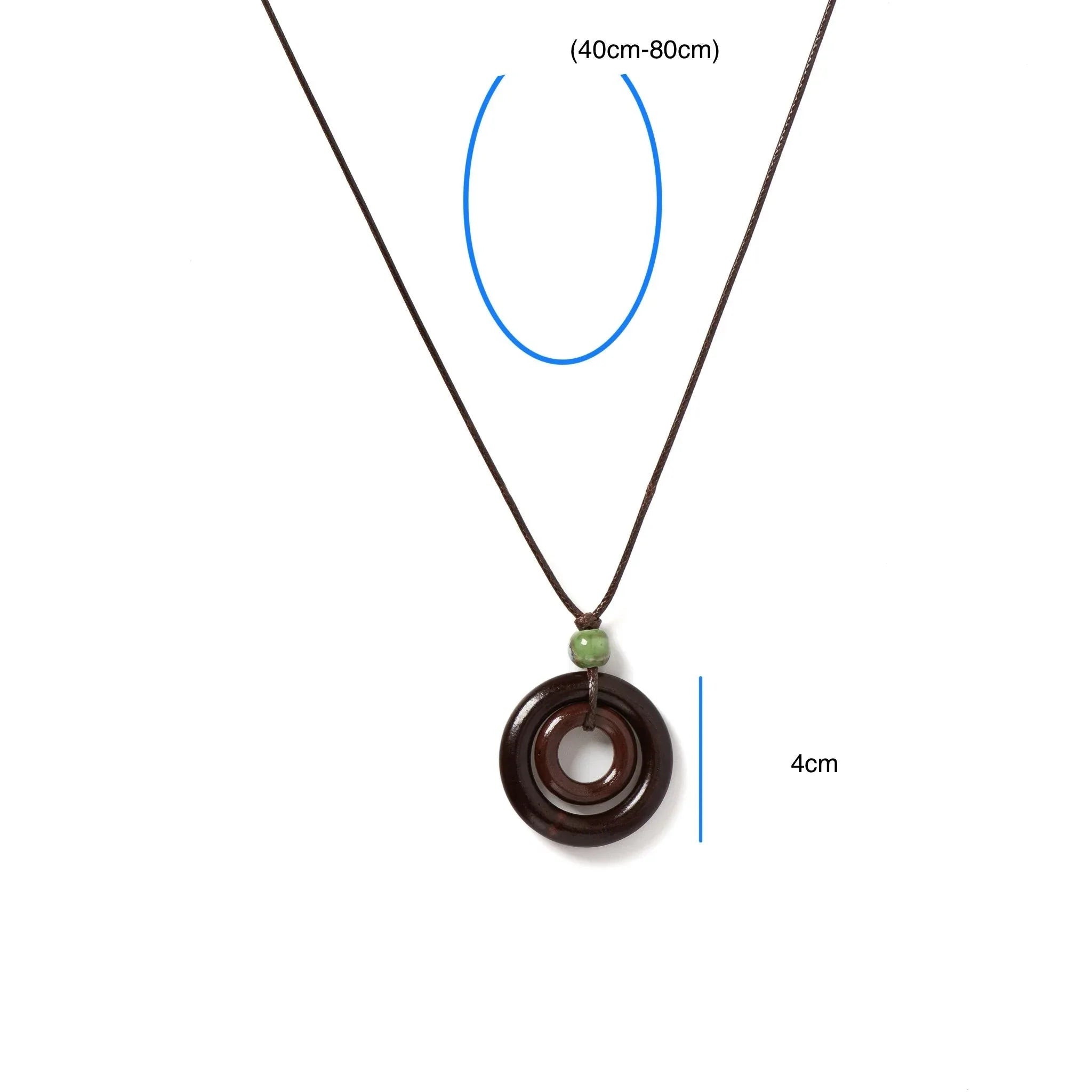 Collar de Cuerda con Colgante Redondo para Mujer