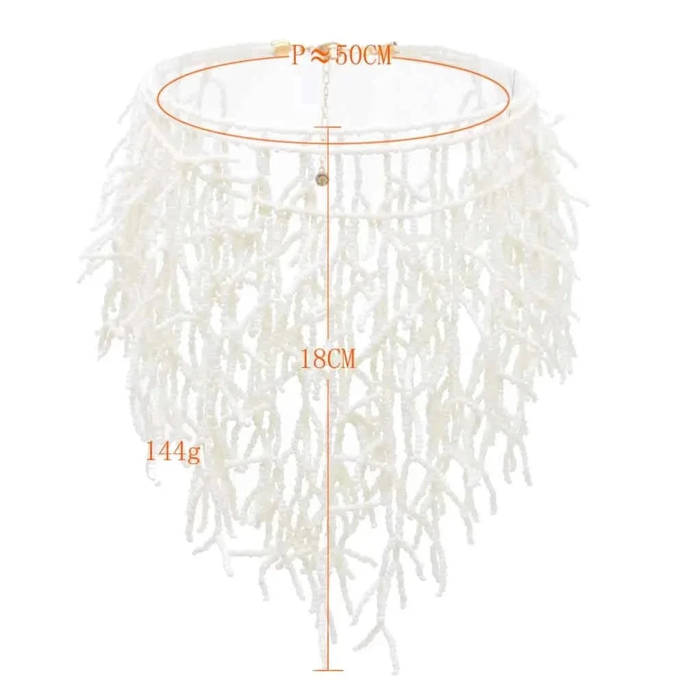 Collar y colgante de babero de coral blanco