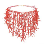 Collar y colgante de babero de coral rojo