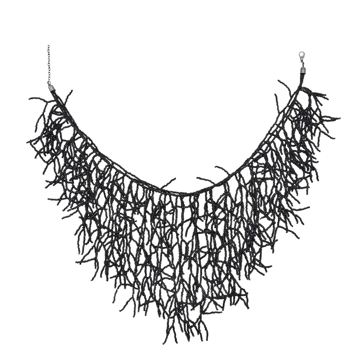 Collar y colgante de babero de coral negro