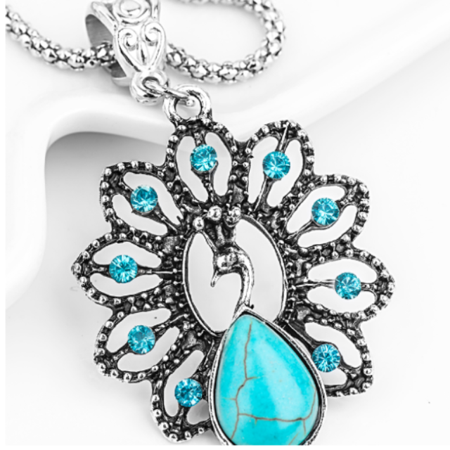 Collar Étnico de Plata con Turquesa