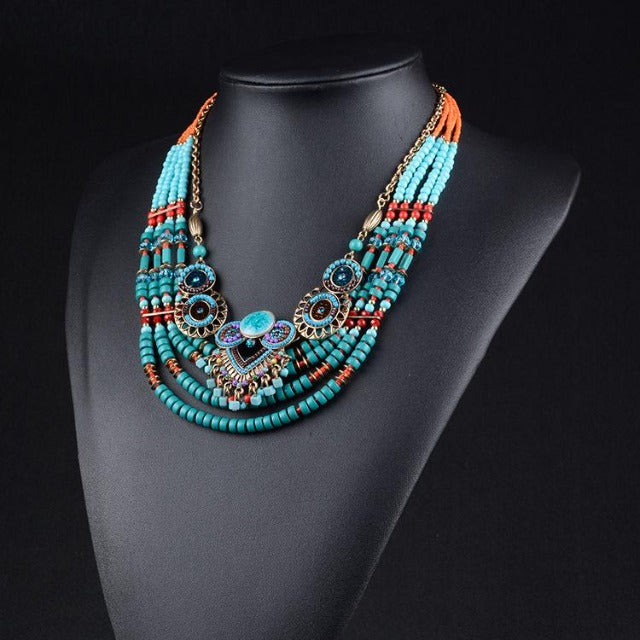 Collar Étnico Turquesa