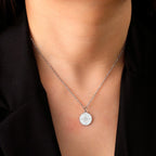 Collar de Mujer con Colgante de Brújula Rosa de los Vientos Cardinal en Plata