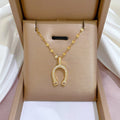 Collar de hierro con colgante de herradura amuleto de la buena suerte