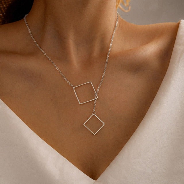 Collar Geométrico para Mujer plata