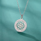 Collar Semilla de la Vida Colgante Mujer Flor de la Vida plata