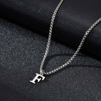 Collar para hombre con dije de inicial f