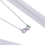 collar infinito de plata con circonita para mujer