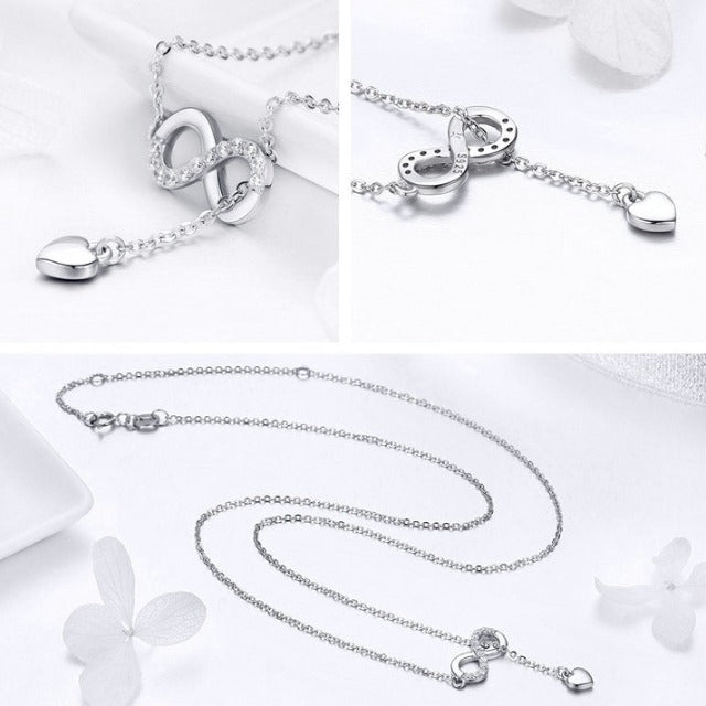 Collar Infinito con Colgante de Plata