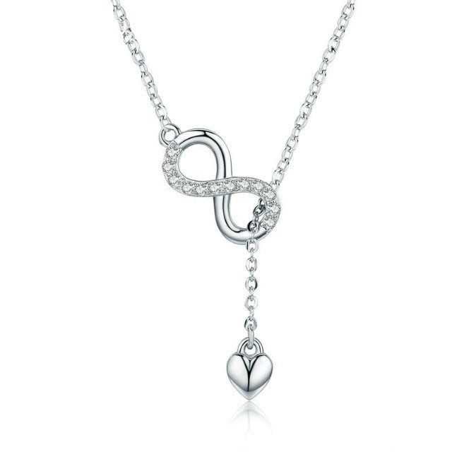 Collar Infinito con Colgante de Plata