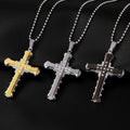 Collar y Medallón Cruz Hombre plata