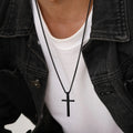 Collar y Medallón Hombre Cruz negra