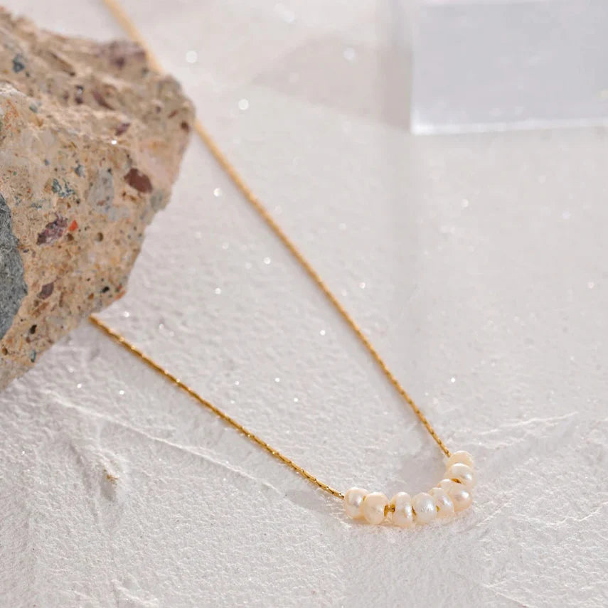 Collar con Perlas Naturales oro