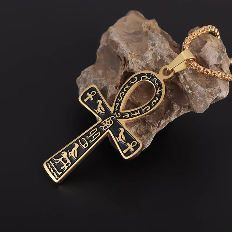 Collar Colgante Amuleto Cruz de Ankh Egipto oro estilo 1