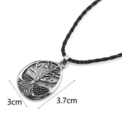 Collar Colgante Árbol de la Vida acero negro 