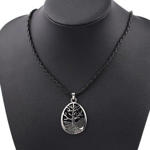 Collar Colgante Árbol de la Vida acero negro 