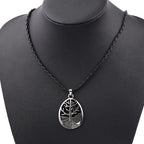 Collar Colgante Árbol de la Vida acero negro 