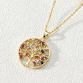 Life Tree Pendant Necklace with Multicolored Beads a