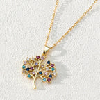 Life Tree Pendant Necklace with Multicolored Beads b