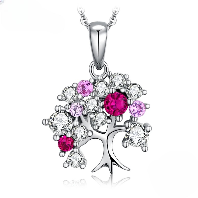 Collar con Colgante Árbol de la Vida con Piedras para Mujer