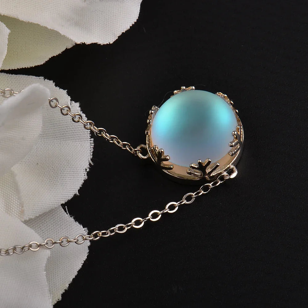 Collar Colgante Aurora Boreal Azul azul cielo