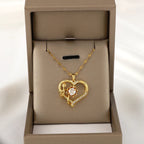 Collar con Colgante de Corazón y Flor Giratoria Anti-Estrés