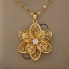 Collar con Colgante de Linda Flor Giratoria Anti-Estrés