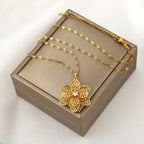 Collar con Colgante de Linda Flor Giratoria Anti-Estrés