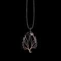 Collar Colgante Bola Piedra Natural Árbol de la Vida ágata negra