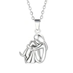 Collar Colgante Abrazo Perro y Dueño plata