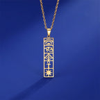Collar Colgante Cartucho Jeroglíficos Egipto oro estilo 1