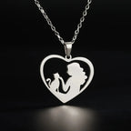 Collar Colgante Gato & Dueña plata