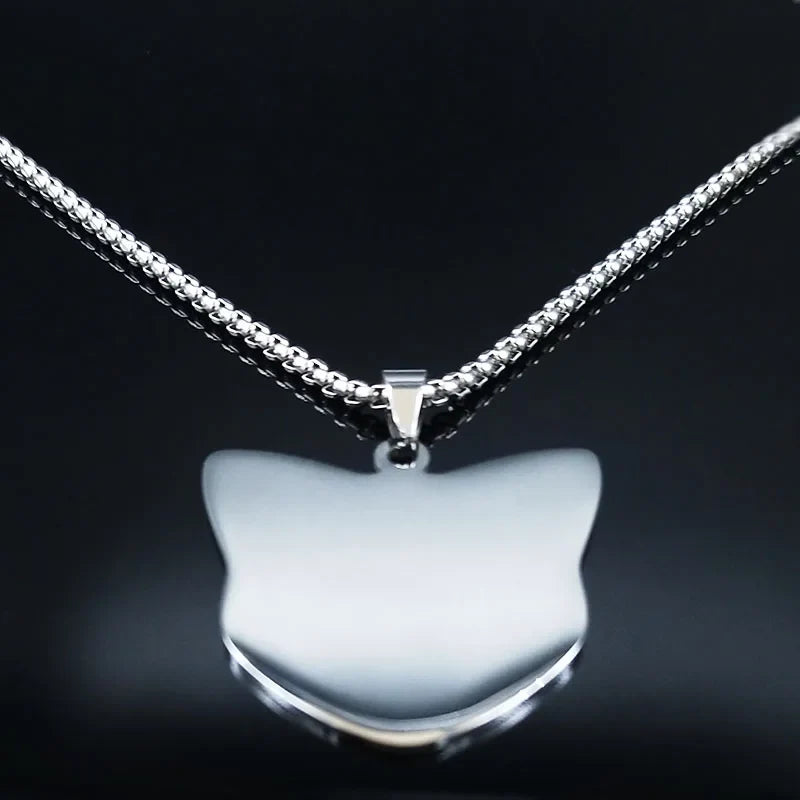 Collar con colgante de gato negro y pentáculo de brujería Wicca