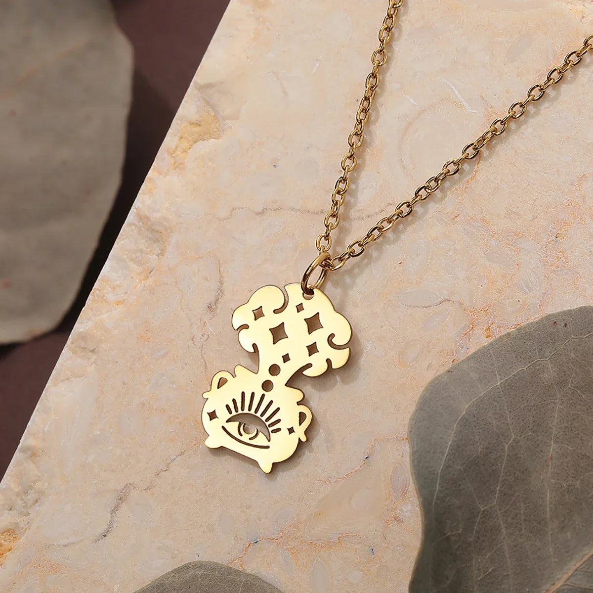 Collar Colgante Caldero Hechicería Wicca oro