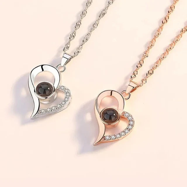 Collar Colgante Corazón "Te Amo" con Caja de Regalo