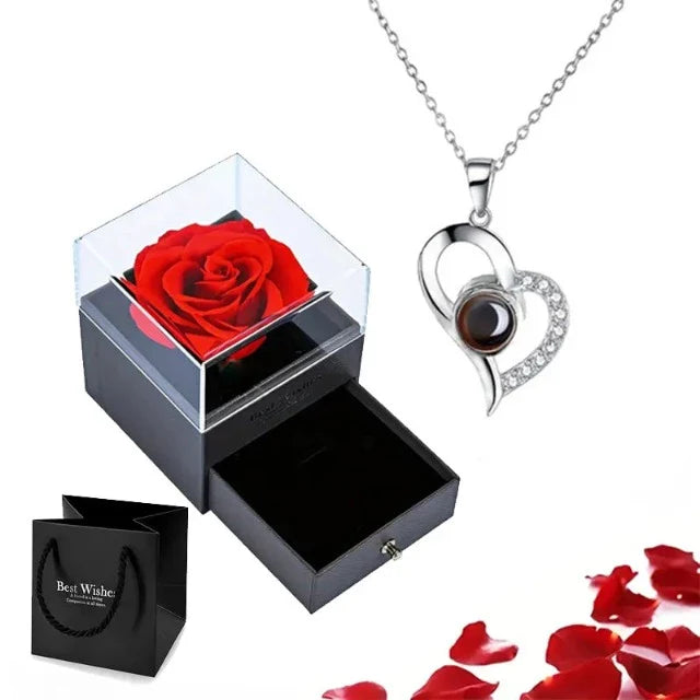 Collar Colgante Corazón "Te Amo" con Caja de Regalo Plata