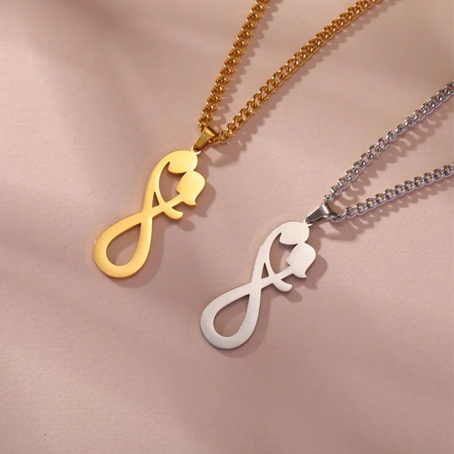 Collar Colgante Pareja Infinito plata