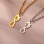 Collar Colgante Pareja Infinito plata