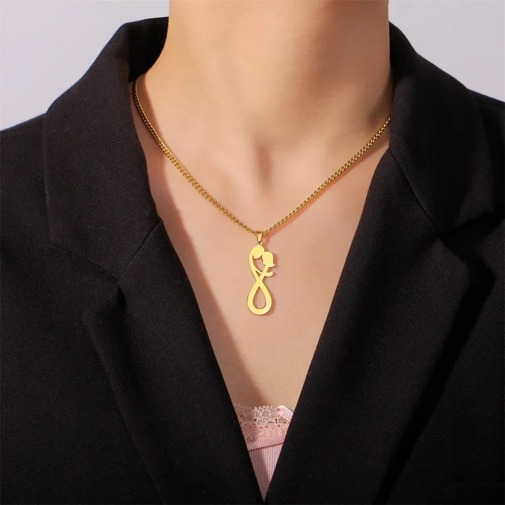 Collar Colgante Pareja Infinito oro