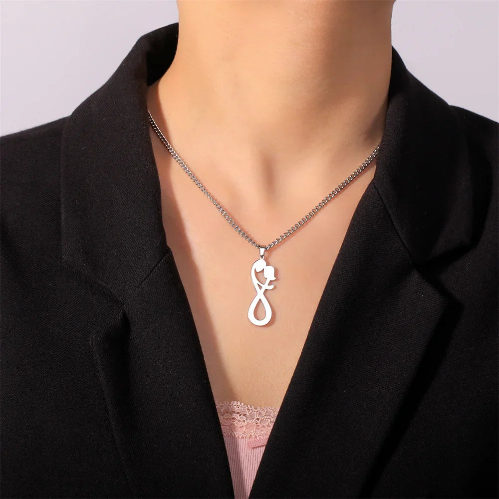 Collar Colgante Pareja Infinito plata