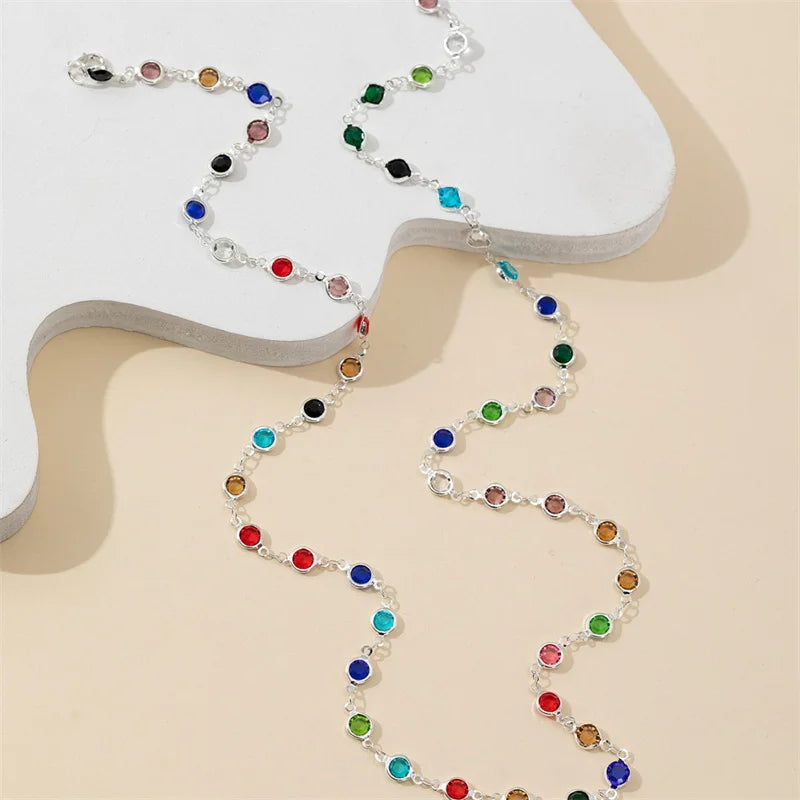Collar con Colgante de Estilo Bohemio Multicolor plata