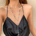 Collar con Colgante de Estilo Bohemio Multicolor plata