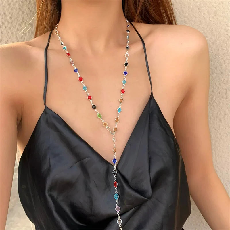 Collar con Colgante de Estilo Bohemio Multicolor plata