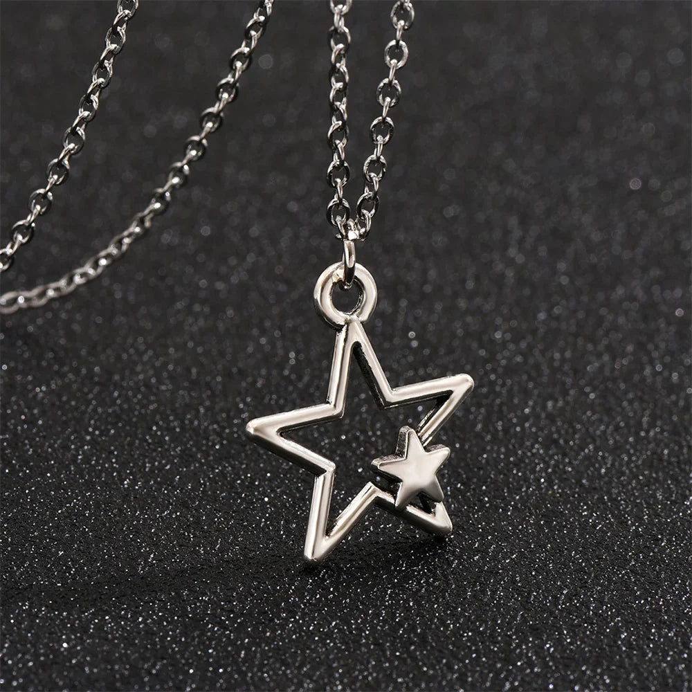 Collar Colgante Doble Estrella