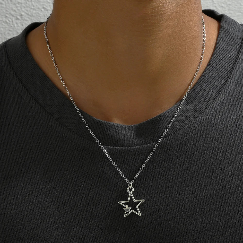 Collar Colgante Doble Estrella