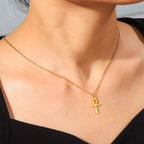 Collar con colgante egipcio Cruz de Ankh para mujer en oro