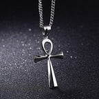 Collar Colgante Egipcio Cruz de Ankh Hombre Mujer plata